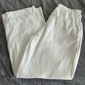 Abercrombie & Fitch Linen Blend Wide Leg Pants - Medium